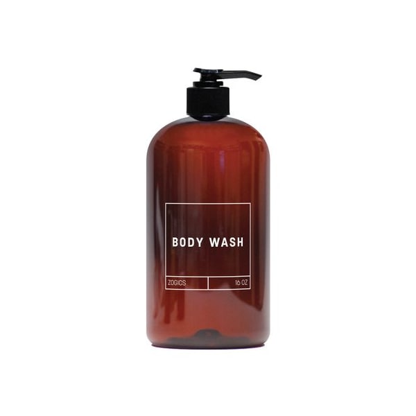 Zogics Body Wash Dispenser, 16 oz Refillable Bottle - ZOGBW16