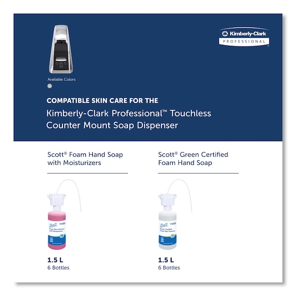 Kimberly-Clark Professional Counter Mount Skin Care Dispenser, 1.5L, 2.12" x 4.25" x 5.56", Chrome - 47604