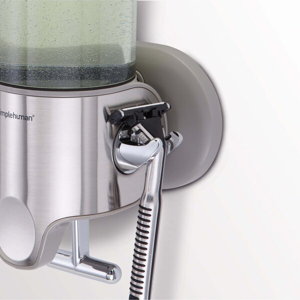 Simplehuman Double Wall Mount Shower Pump, 2 x 15 fl. oz. Shampoo and Soap Dispensers, Stainless Steel - BT1028