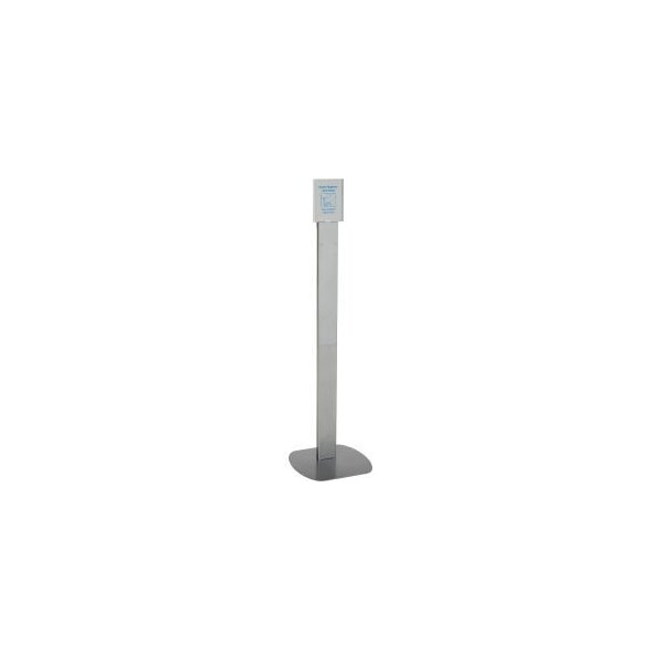 Kutol Products No Touch Floor Stand for Global Hand Soap/Sanitizer Dispensers - Silver - 9938ZZZ