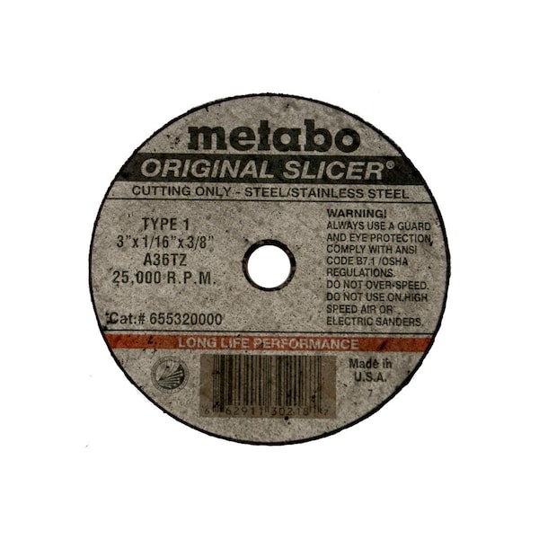 Rueda de corte Metabo 4" x 1/16" x 1/4" - A36XL Original LL - 655325000