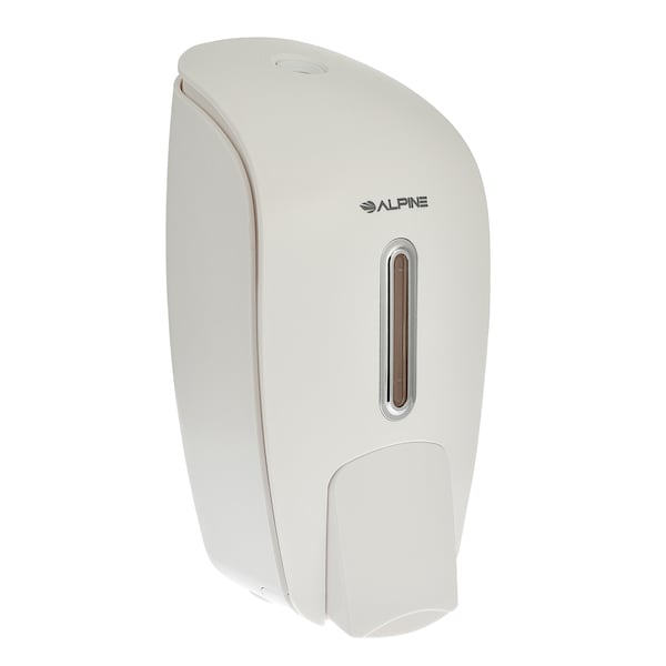 Alpine Industries Soap & Hand Sanitizer Dispenser, Surface Mounted, 800 ml Capacity, White - 425-WHI