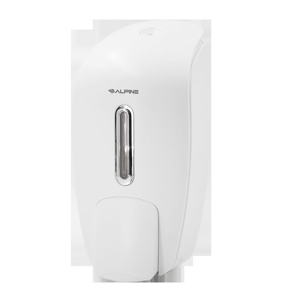 Alpine Industries Soap & Hand Sanitizer Dispenser, Surface Mounted, 800 ml Capacity, White - 425-WHI