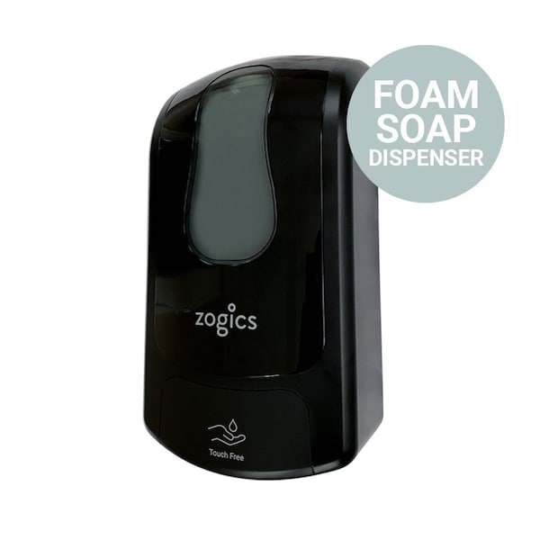 Zogics Foam Soap Dispenser, Touch-Free, Wall Mounted - Black - SOAPDIS01FOAM-BK