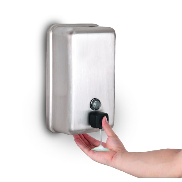 Alpine Industries Stainless Steel Vertical Manual Liquid Soap Dispenser - ALP423-SSB-MK