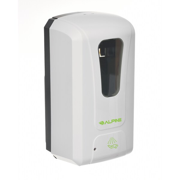 Alpine Industries Automatic Liquid Spray Hand Sanitizer/Soap Dispenser, 1200mL, White - 430-S