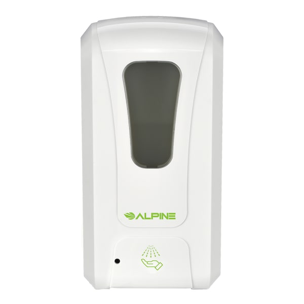 Alpine Industries Automatic Liquid Spray Hand Sanitizer/Soap Dispenser, 1200mL, White - 430-S