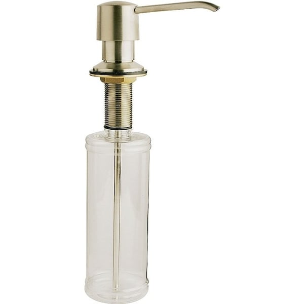 Plumb Pak Soap Lotion Dispenser, PlasticStainless Steel, Clear, Brushed Nickel - K612DSBN