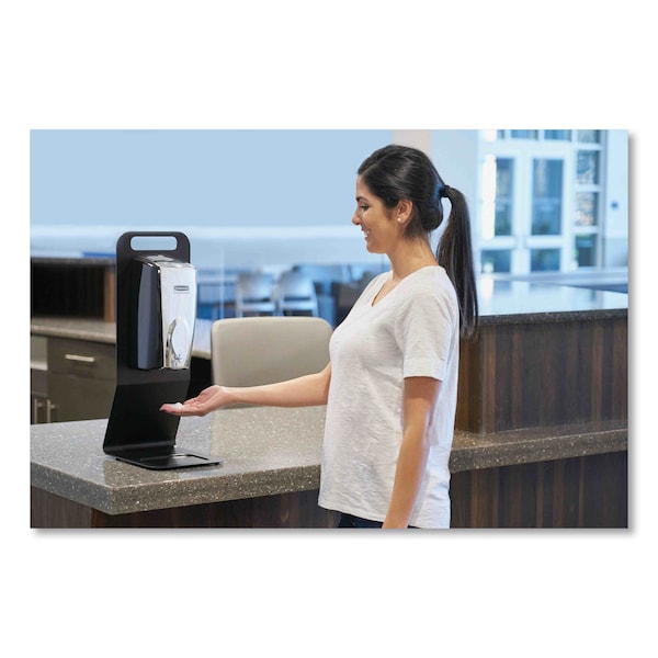 Rubbermaid Commercial AutoFoam Touch-Free Dispenser, 1100 mL, 5.2"x5.25"x10.9", Black/Chrome - FG750411
