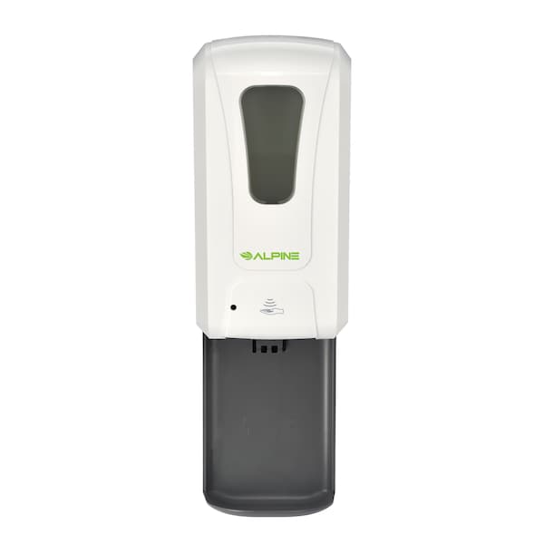 Alpine Industries Automatic Foam Hand Sanitizer/Soap Dispenser, Drip Tray, 1200 mL, White - 430-F-T