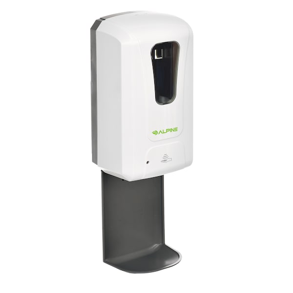 Alpine Industries Automatic Foam Hand Sanitizer/Soap Dispenser, Drip Tray, 1200 mL, White - 430-F-T