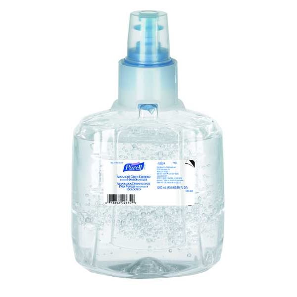 Purell Hand Sanitizer, Green Certified, Gel, 1200mL LTX-12 Refill, PK2 - 1903-02
