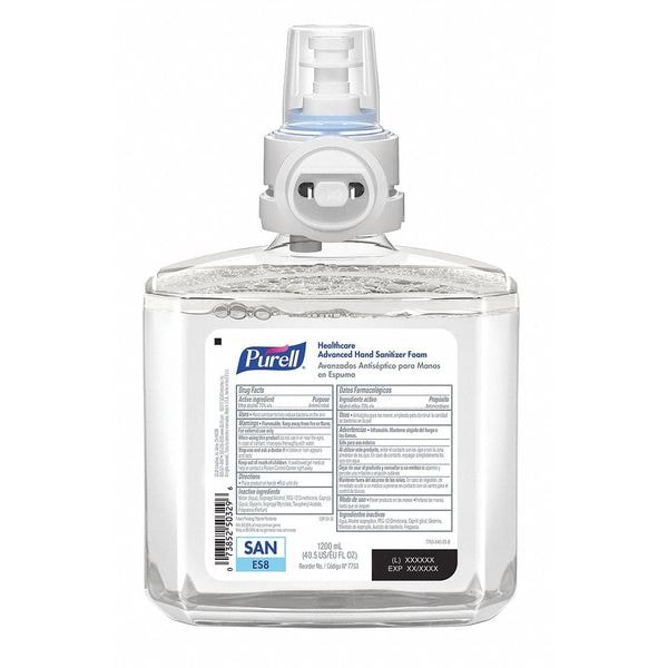 Purell Hand Sanitizer, ES8 Series, Foam, Cartridge, 1,200 mL, Requires Dispenser, Fruity, 2 PK - 7753-02