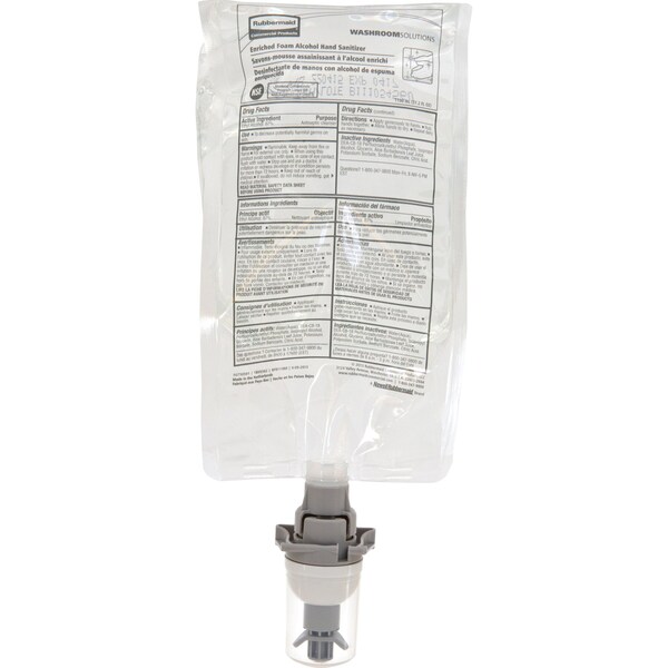 Rubbermaid Commercial Hand Sanitizer, 1200mL, Cartridge, Foam, PK4 - 2080802