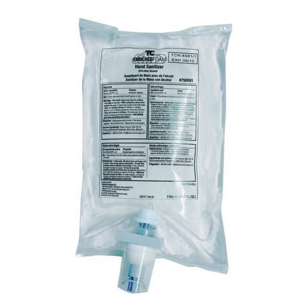 Rubbermaid Commercial Hand Sanitizer, 1200mL, Cartridge, Foam, PK4 - 2080802