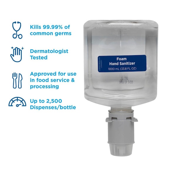 Georgia-Pacific Hand Sanitizer, 1000mL, Foam, Unscented, PK4 - 43335