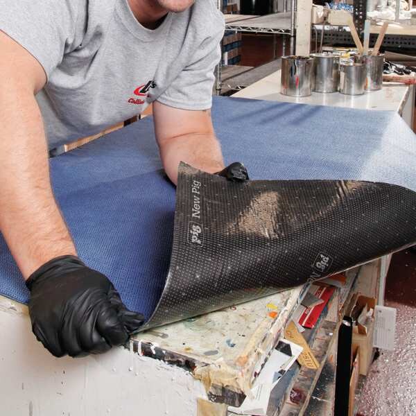Pig Paint Booth Mat, 32 in x 150 ft, Paints, Solvents, Stains, Blue, Polypropylene - MAT32350-BL