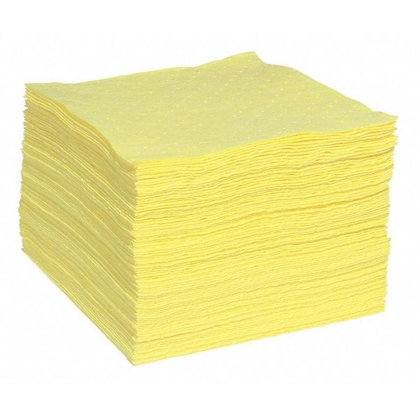 Spilltech Sorbents, 29 gal, 15 in x 19 in, Harsh Chemicals, Yellow, Polypropylene - YPB100H