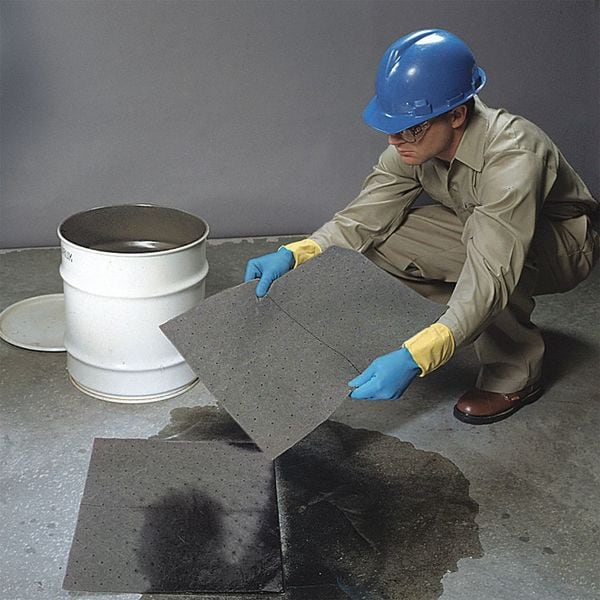 Spilltech Sorbents, 31 gal, 15 in x 19 in, Universal, Gray, Polypropylene - GPB200S