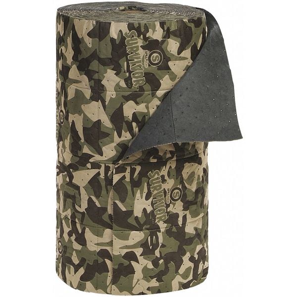 Spilltech Sorbents, 35 gal, 30 in x 150 ft, Universal, Camouflage, Polypropylene - SVR150H