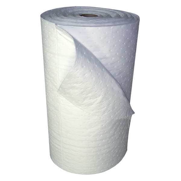 Oil-Dri Sorbents, 36 gal, 30 in x 150 ft, Oil, White, Polypropylene - L90813