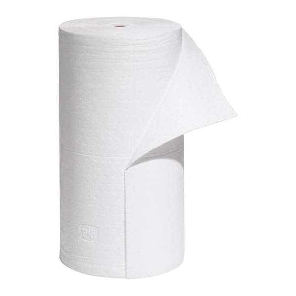 Pig Sorbents, 42 gal, 30 in x 200 ft, Oil, White, Polypropylene - MAT461