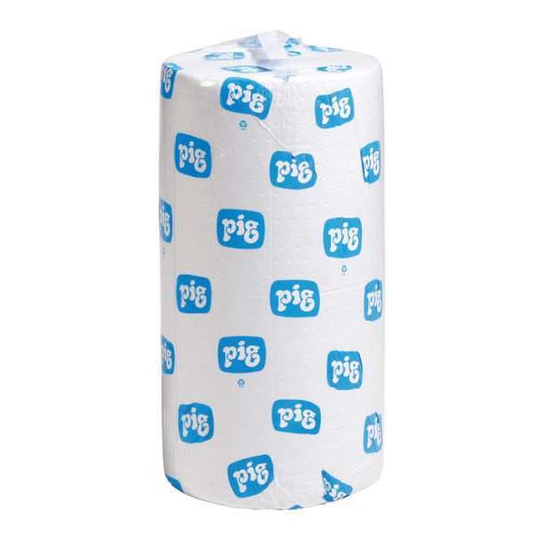 Pig Sorbents, 42 gal, 30 in x 200 ft, Oil, White, Polypropylene - MAT461