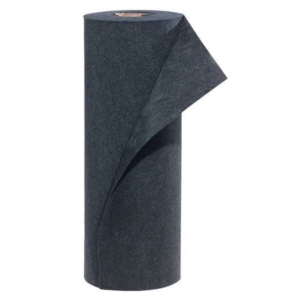 Pig Sorbents, 19 gal, 3 ft x 150 ft, Universal, Black, Polypropylene - MAT280
