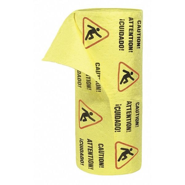 Spilltech Sorbents, 55 gal, 30 in x 150 ft, Universal, Yellow, Polypropylene - YRZ150H