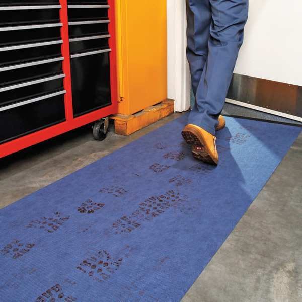 Pig Sorbents, 1 gal, 16 in x 25 ft, Universal, Blue, Polyester, Polypropylene - MAT1625