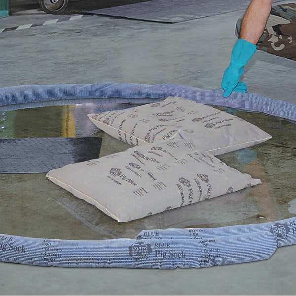 Pig Sorbents, 32 gal, 17 in x 21 in, Universal, Gray, Cellulose - PIL201