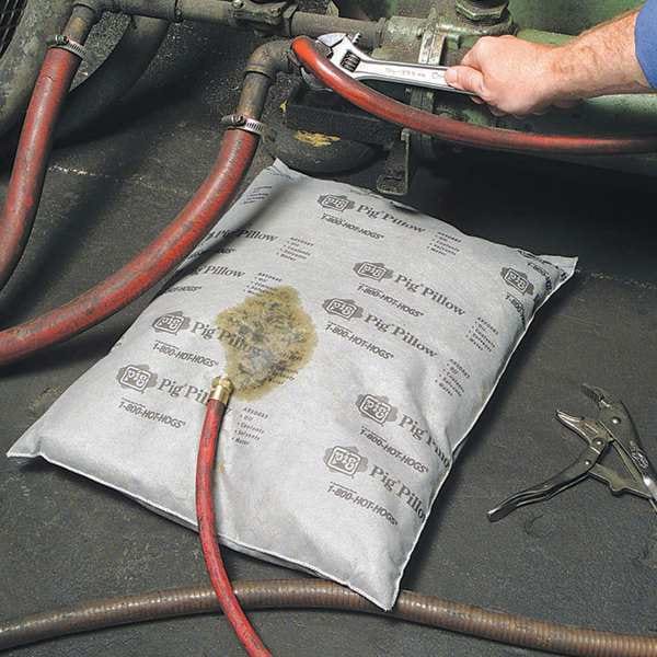 Pig Sorbents, 32 gal, 17 in x 21 in, Universal, Gray, Cellulose - PIL201