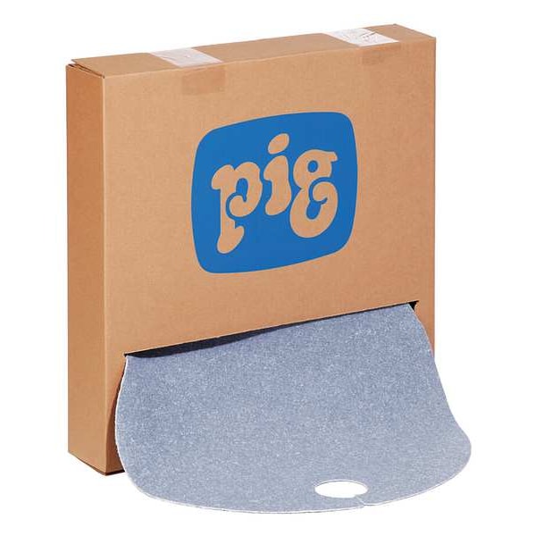 Pig Sorbents, 6 gal, 22 in Dia., Universal, Blue, Fibers - BLU255