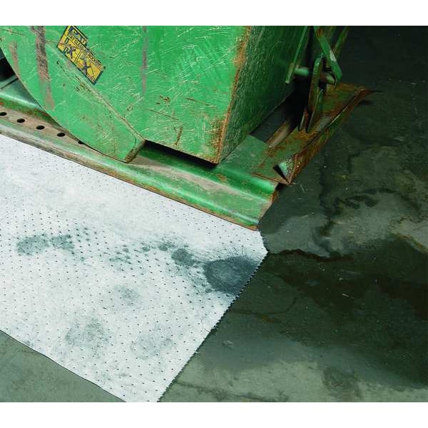 Brady Sorbents, 24 gal, 15 in x 150 ft, Oil, White, Polypropylene - OP15P