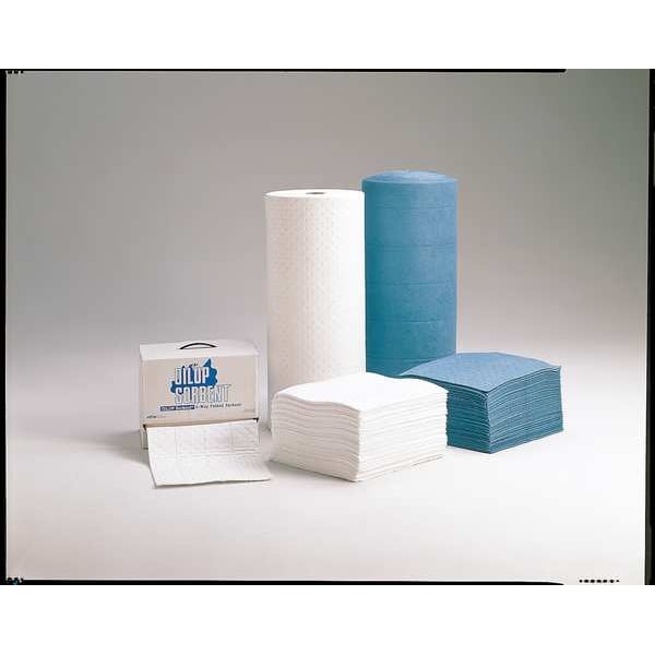 Spilfyter Sorbents, 66 gal, 32 in x 150 ft, Oil, Blue, Polypropylene - 18463B