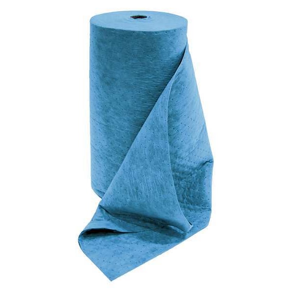 Spilfyter Sorbents, 66 gal, 32 in x 150 ft, Oil, Blue, Polypropylene - 18463B
