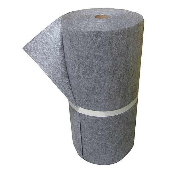 Brady Sorbents, 59 gal, 6 ft x 150 ft, Universal, Gray, Polypropylene - SIR72