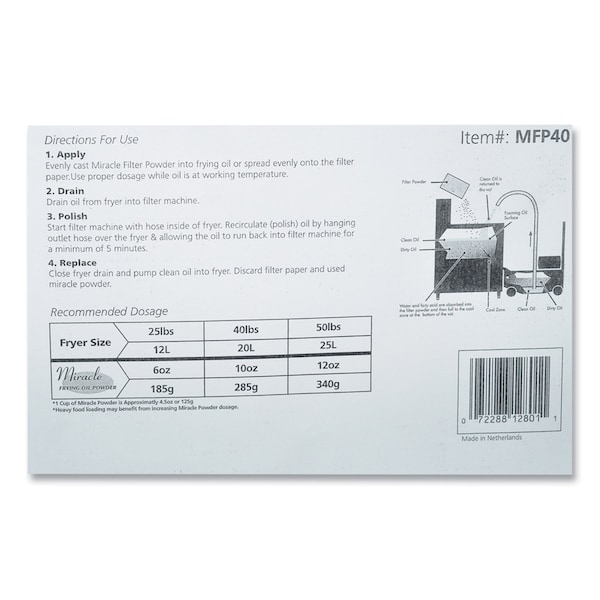 Amercareroyal Filter Powder, For Fryer Oil, Loose Powder, 40 lb Box - MFP40