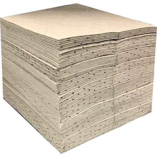 Fytertech Nonwovens Essentials 15 in. x 18 in. Universal Single Ply Medium Weight Sorbent Pads - 100 Count - U1PM100