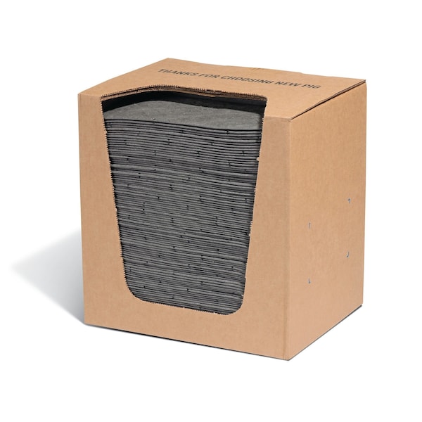Pig Packaging Absorbent Sheet, Heavyweight, 12in W x 10in L, 100 sheets per box, 100PK - PKG011