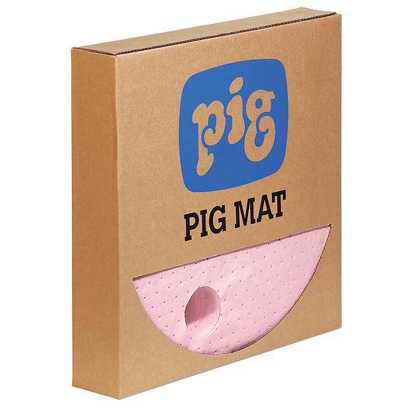 Pig Sorbents, 5 gal, 22 in Dia., Universal, Pink, Polypropylene - MAT355