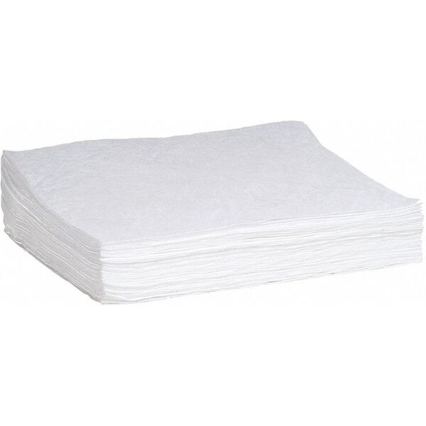 Spilltech Sorbents, 16 gal, 15 in x 19 in, Oil, White, Polypropylene - WPX50H