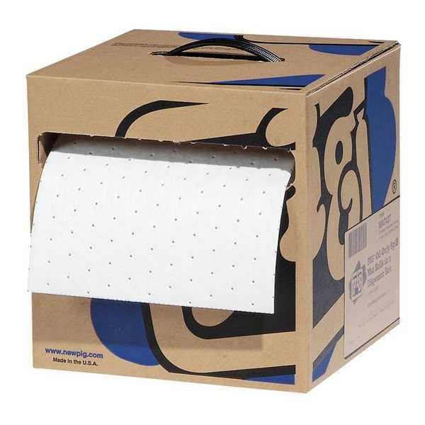 Pig Sorbents, 9 gal, 10 in x 100 ft, Oil, White, Polypropylene - MAT427