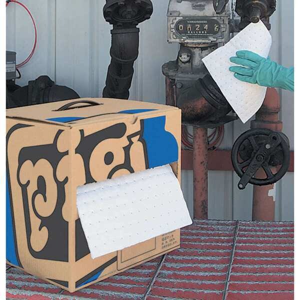 Pig Sorbents, 9 gal, 10 in x 100 ft, Oil, White, Polypropylene - MAT427
