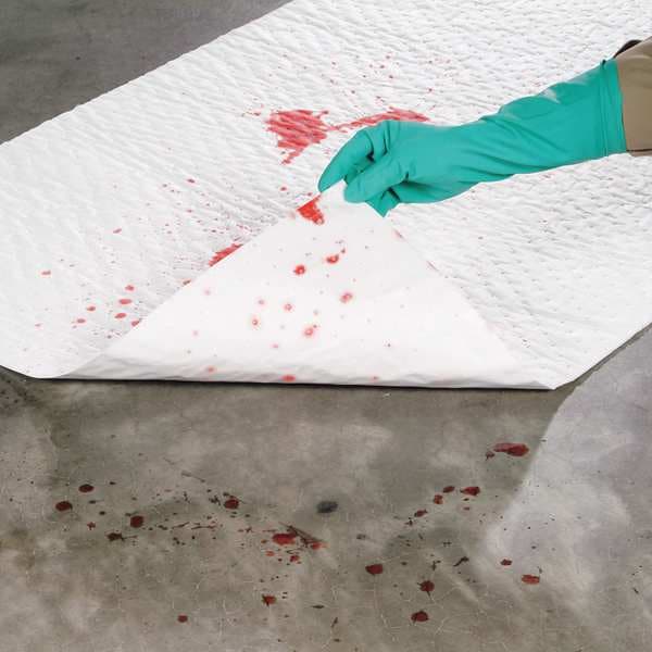 Pig Sorbents, 20 gal, 31 in x 75 ft, Oil, White, Polypropylene - MAT498