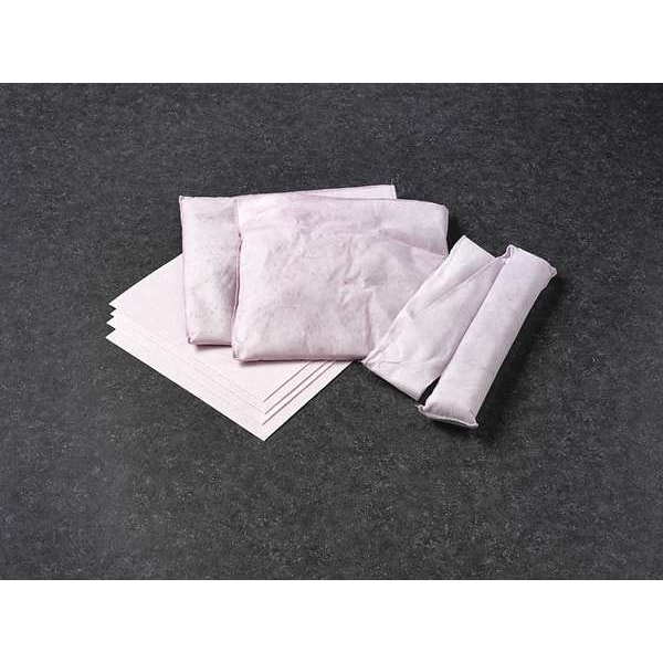 Absorbent Specialty Products Sorbents, 2 gal, 12 in x 12 in, Acids, Pink, Polymer - 3WMX8
