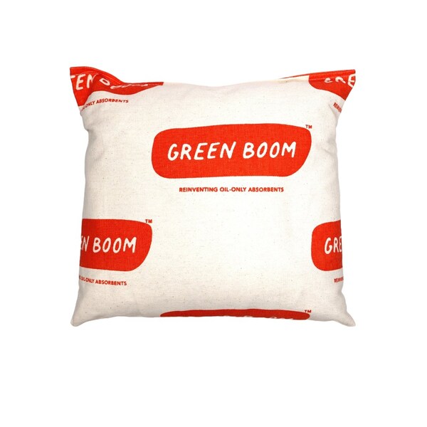 Green Boom Sorbent Pillow, 10 gal, Fuels, Oils, Beige, Wheat Straw - P1616S