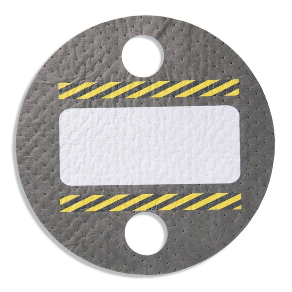 Pig Absorbent Barrel Top Safety Message Mat with Poly Backing, Custom, 25PK - SGN1214