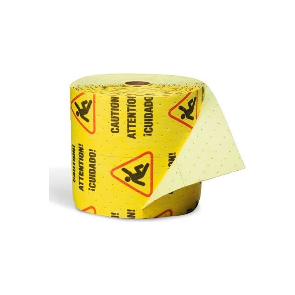 Spilltech SpillTech YRSZ150M-1 Universal Medium Weight Caution Mat Split Roll, 150'L x 15"W, Yellow, 1 Roll - YRSZ150M-1