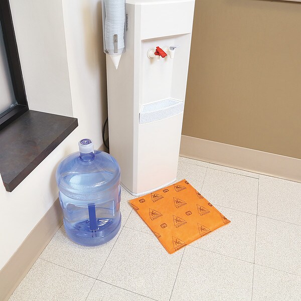 Pig Sorbents, 10 gal, 14 in x 14 in, Universal, Orange, Polypropylene, SAP - WTR004-OR